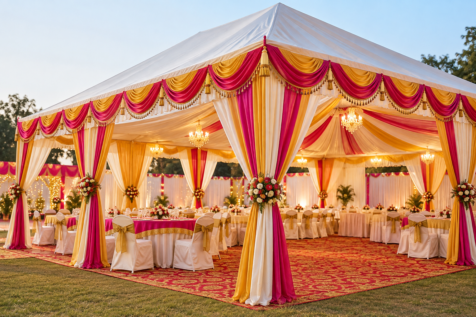 Outdoor Tent Combo Setup for 30 People